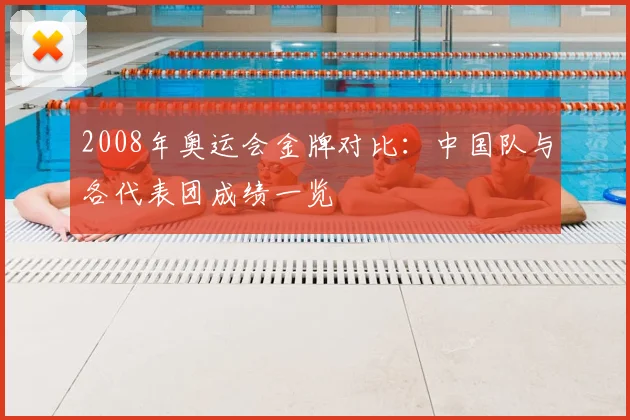 2008年奥运会金牌对比:中国队与各代表团成绩一览